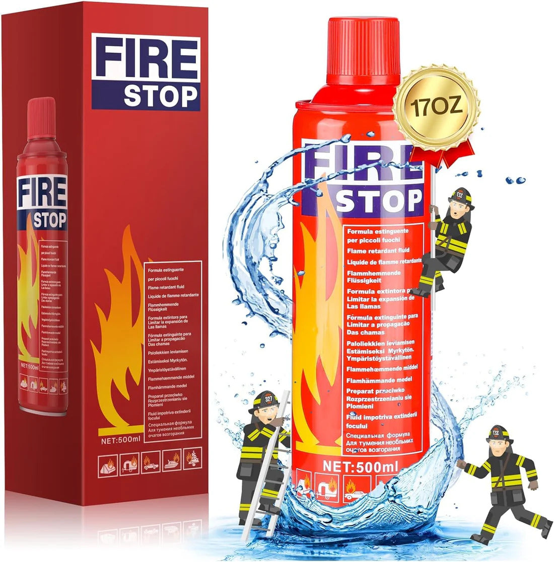 FIRE STOP Spray 500ml – Best Fire Extinguisher for Home, Kitchen, and Car.